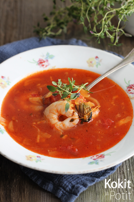 Cioppino – tomaattinen kala-äyriäiskeitto