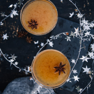 Persimon-bourbon cocktail
